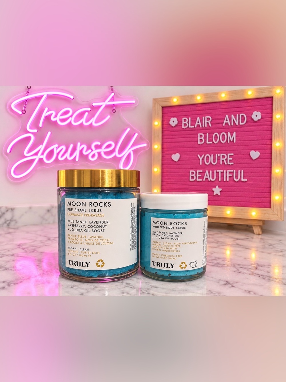 Truly Beauty Moon Rocks Pre-Shave Scrub & Moon Rocks Whipped Body Scrub Bundle